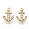 Brass Micro Pave Cubic Zirconia Charms ZIRC-T011-06G-NF-1