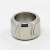 Tarnish Resistant Stainless Steel Large Hole Column Carved Circular Arc Beads STAS-G037-04-1