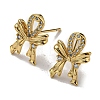 Rack Plating Brass Bowknot Stud Earrings with Cubic Zirconia EJEW-D063-10G-1