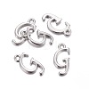 Platinum Plated Alloy Letter Pendants X-PALLOY-J718-01P-G-2