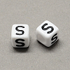 Large Hole Acrylic Letter European Beads LS-X-SACR-Q103-6mm-01S-2