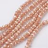 Electroplate Glass Beads Strands EGLA-D020-6x4mm-76-1