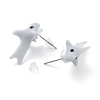 Cute Whale Resin Stud Earrings EJEW-K089-02P-2