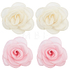 4pcs 2 colors Detachable Artificial Rose Organza Shoe Decoration AJEW-CP0001-82-1