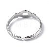 304 Stainless Steel Open Cuff Ring Finding RJEW-C046-06P-3