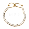 304 Stainless Steel Pave Clear Cubic Zirconia Tennis Bracelets BJEW-G754-03G-02-4