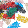 40Pcs 10 Colors Spray Painted 430 & 201 Stainless Steel Filigree Pendants STAS-TA0001-98-13