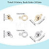 20 Sets 2 Colors 201 Stainless Steel Snap Clasps STAS-SC0004-14-2