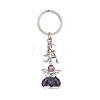 Glass & Tibetan Style Alloy Keychain KEYC-MZ00037-06-2