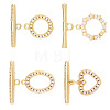 4Sets 4 Styles Brass Micro Pave Clear Cubic Zirconia Toggle Clasps KK-TA0008-81-1
