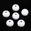 Spray Painted Round Natural Schima Wood Beads WOOD-A018-14mm-30-1