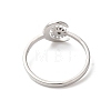 304 Stainless Steel Moon & Sun Open Cuff Ring for Women RJEW-K245-33P-2