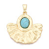 Synthetic Turquoise Big Pendants PALLOY-N179-62MG-1