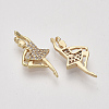 Brass Micro Pave Cubic Zirconia Pendants X-ZIRC-S064-016-2