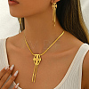 Stainless Steel Cross Tassel Necklace & Earring Sets for Women BL3761-4