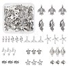 72pcs 12 styles Tibetan Style Zinc Alloy Connector Charms TIBE-SC0001-77-1