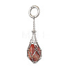 201 Stainless Steel Macrame Chain Pouch Empty Stone Holder Pendant Decoration HJEW-JM02293-2