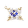 Glass Seed Beaded Star Pendants PALLOY-MZ01165-02-3