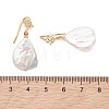 Teardrop Natural Keshi Pearl Dangle Earrings EJEW-JE06977-3