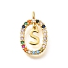 Brass Micro Pave Cubic Zirconia Pendants ZIRC-P123-01G-S02-1