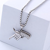 Fashionable Punk Style Titanium Steel Finger Gun Shape Pendant Necklaces for Trendy Nightlife CW1827-5