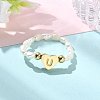 Natural Freshwater Pearl & 304 Stainless Steel Bead Finger Rings RJEW-FS00001-21-4