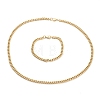 Ion Plating(IP) 304 Stainless Steel Cuban Link Chain Bracelets & Necklaces Jewelry Sets SJEW-B019-03A-G-2