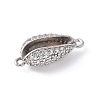 Brass Micro Pave Clear Cubic Zirconia Shell Shaped Links Connector Charms KK-K399-03A-P-2