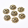 4-Petal Tibetan Style Alloy Flower Bead Caps TIBE-S222-AG-NR-1