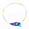 Rainbow Personalized Electroplate Glass Beaded Necklaces NJEW-JN03410-02-1