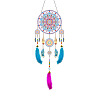DIY Diamond Painting Web with Feather Wind Chime Kits DIAM-PW0001-222G-1