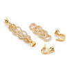 Brass Micro Pave Clear Cubic Zirconia Fold Over Clasps KK-S354-310-NF-3