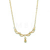 Brass Teardrop Pendant Necklaces for Women WG5F4D7-02-3