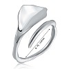 Anti-Tarnish Rhodium Plated 925 Sterling Silver Triangle Open Cuff Ring for Men Women JR882A-3