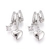 Brass Micro Pave Clear Cubic Zirconia Pendants KK-T075-88P-1