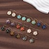 Flower Natural Mixed Stone Dangle Earrings EJEW-G456-01G-1