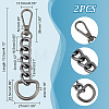 Unicraftale 2Pcs Aluminum & Iron & Zinc Alloy Oval Link Purse Strap Extenders FIND-UN0003-19B-3