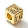 Brass Cubic Zirconia Beads KK-Q818-01T-G-2
