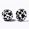 Printed Natural Wooden Beads X-WOOD-R270-07A-2
