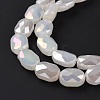 Faceted Electroplated Glass Beads Strands GLAA-G092-D06-5