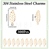 300Pcs Hollow 316 Surgical Stainless Steel Charms STAS-SC0021-32G-2