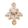 Brass Pave Clear Cubic Zirconia Connector Charms ZIRC-U004-02G-01-1