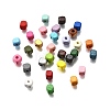 Spray Painted Wooden Beads WOOD-P021-01A-M-1