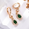 Brass Micro Pave Cubic Zirconia Leverback Earrings EJEW-K300-49G-1
