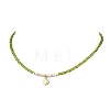 6Pcs 6 Colors Saint Patrick's Day Brass Clover Pendant Glass Seed Beaded Necklaces for Women NJEW-JN05642-4
