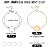 10Pcs 2 Colors 304 Stainless Steel Round Cabochon Setting Bracelets BJEW-SP0001-30-2