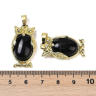 Natural Obsidian Pendant KK-F887-02G-17-1