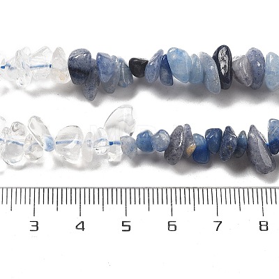 Natural Quartz Crystal & Blue Aventurine(Dyed & Heated) Beads Strands G-L610-A28-01-1