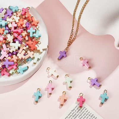  200Pcs Opaque Acrylic Pendants FIND-NB0003-17-1