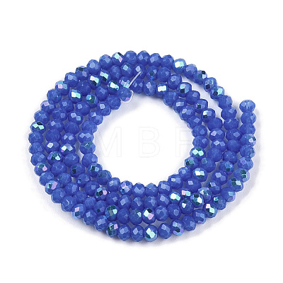 Electroplate Opaque Solid Color Glass Beads Strands EGLA-A044-P1mm-L32-1